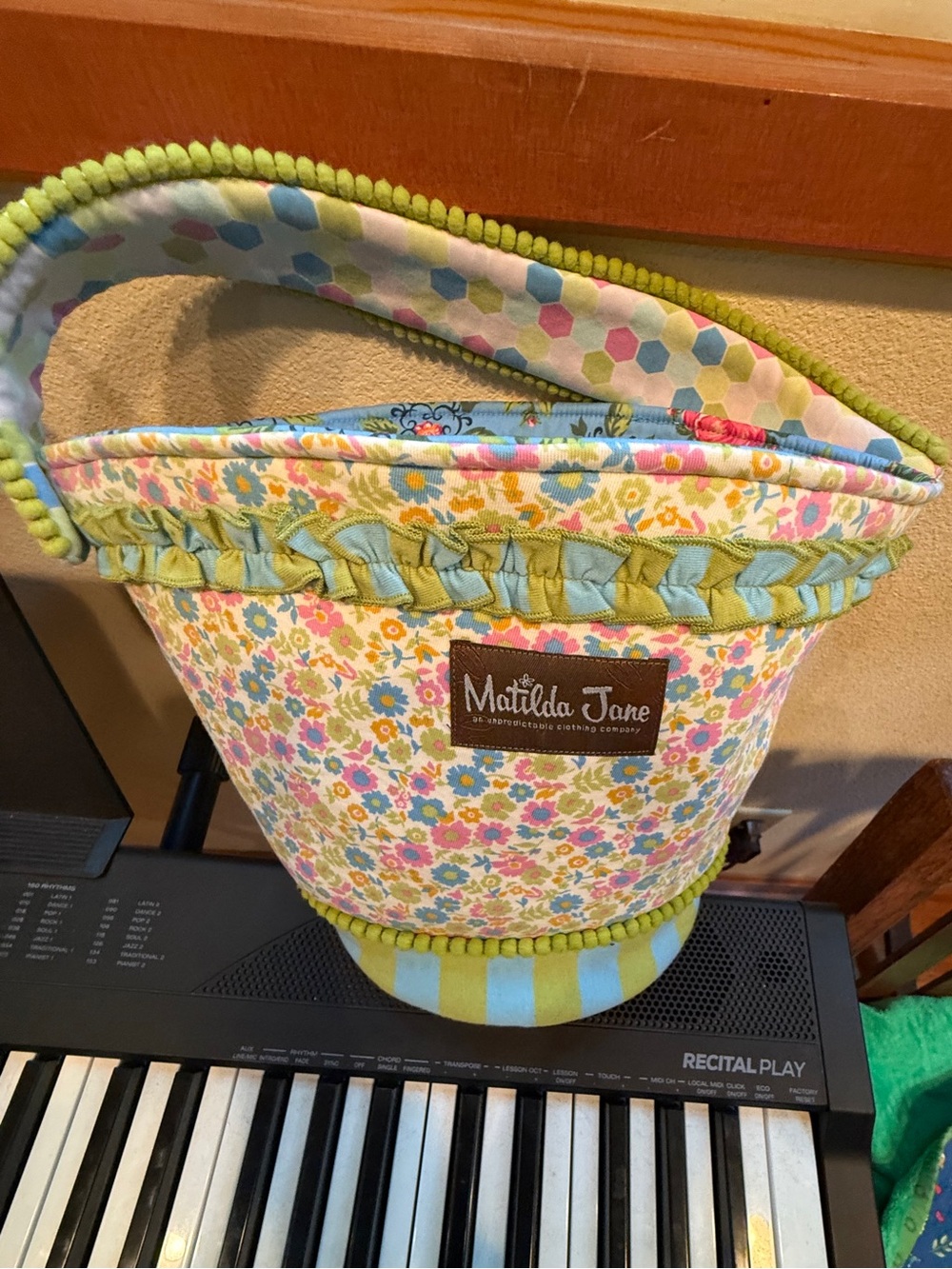 Matilda Jane Brilliant Daydream Eggcellent Fabric Easter Basket Tote Bag O/S